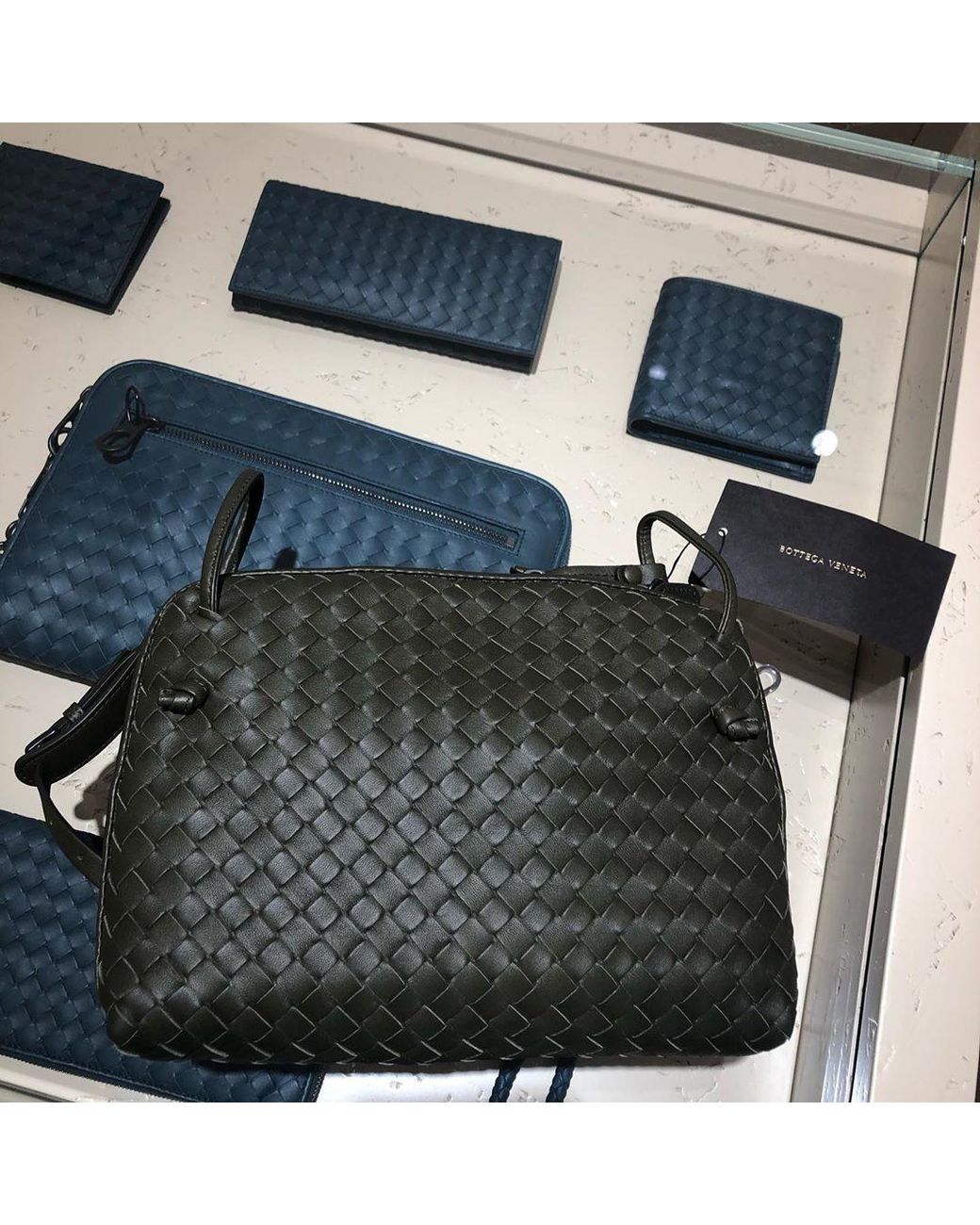 Bottega Veneta Black Woven Crossbody Bag