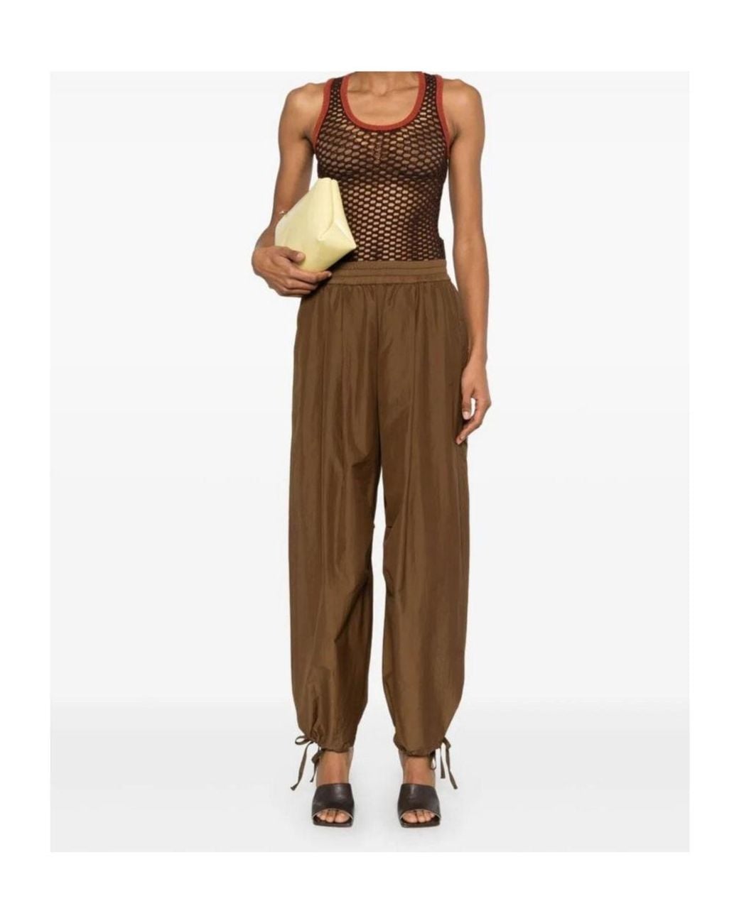 Philosophy Di Lorenzo Serafini Brown Wide Leg Drawstring Pants