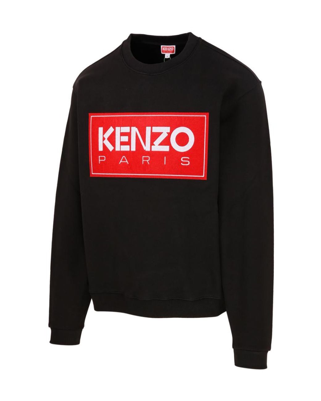 KENZO Red Logo Patch Ribbed Crewneck Sweatshirt for men