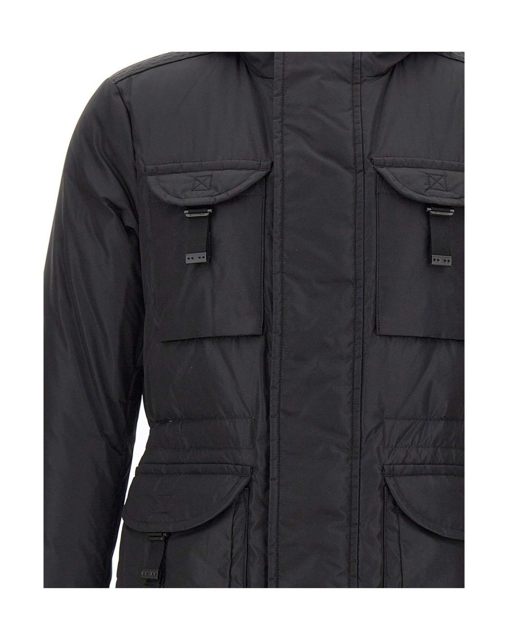 Peuterey Black Aiptek Nbe Hooded Down Jacket for men