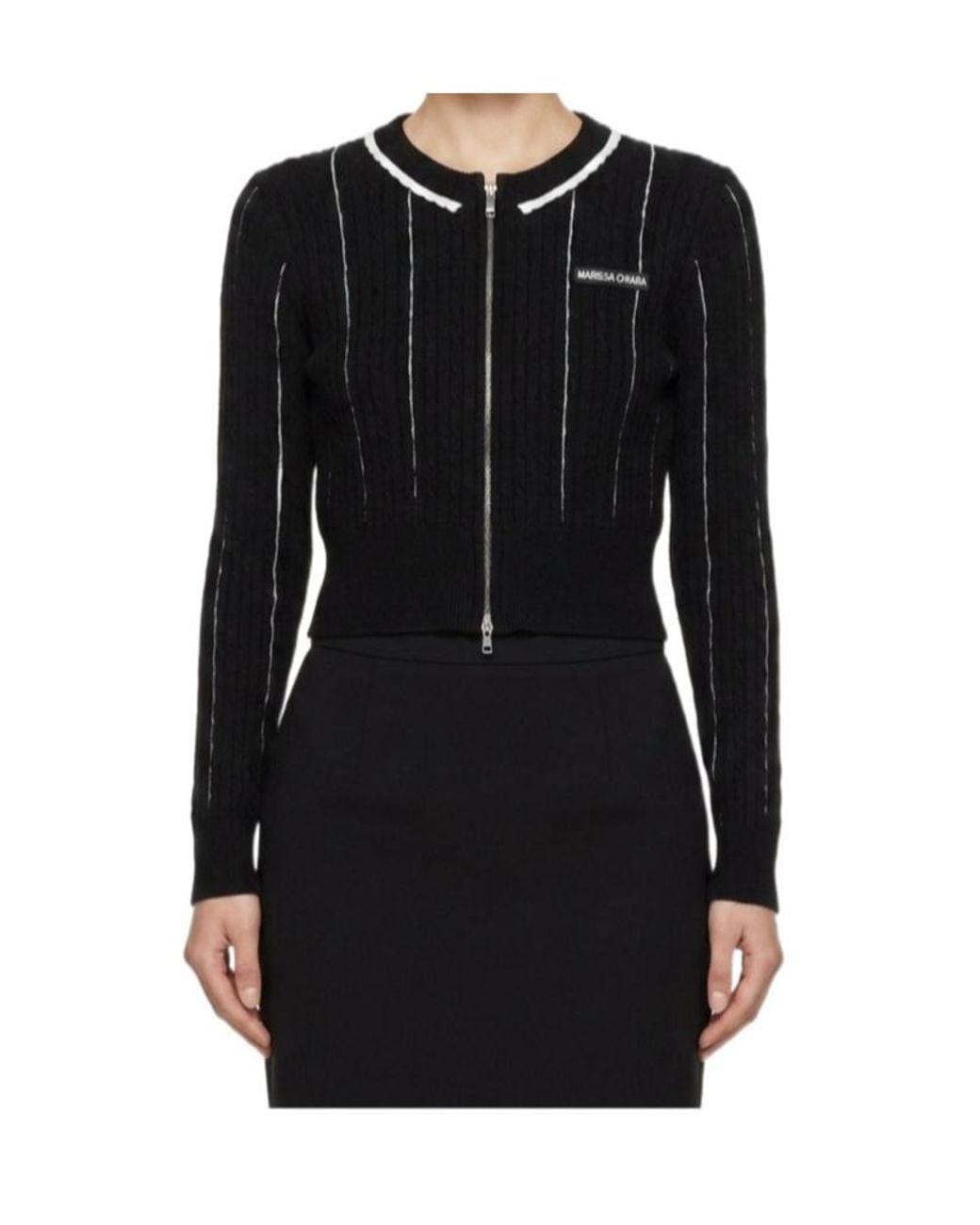 Marissa Chiara Black Long-Sleeved Knitted Cardigan