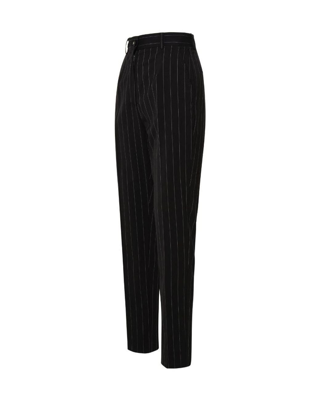 Dolce & Gabbana Black Striped Tailored Trousers