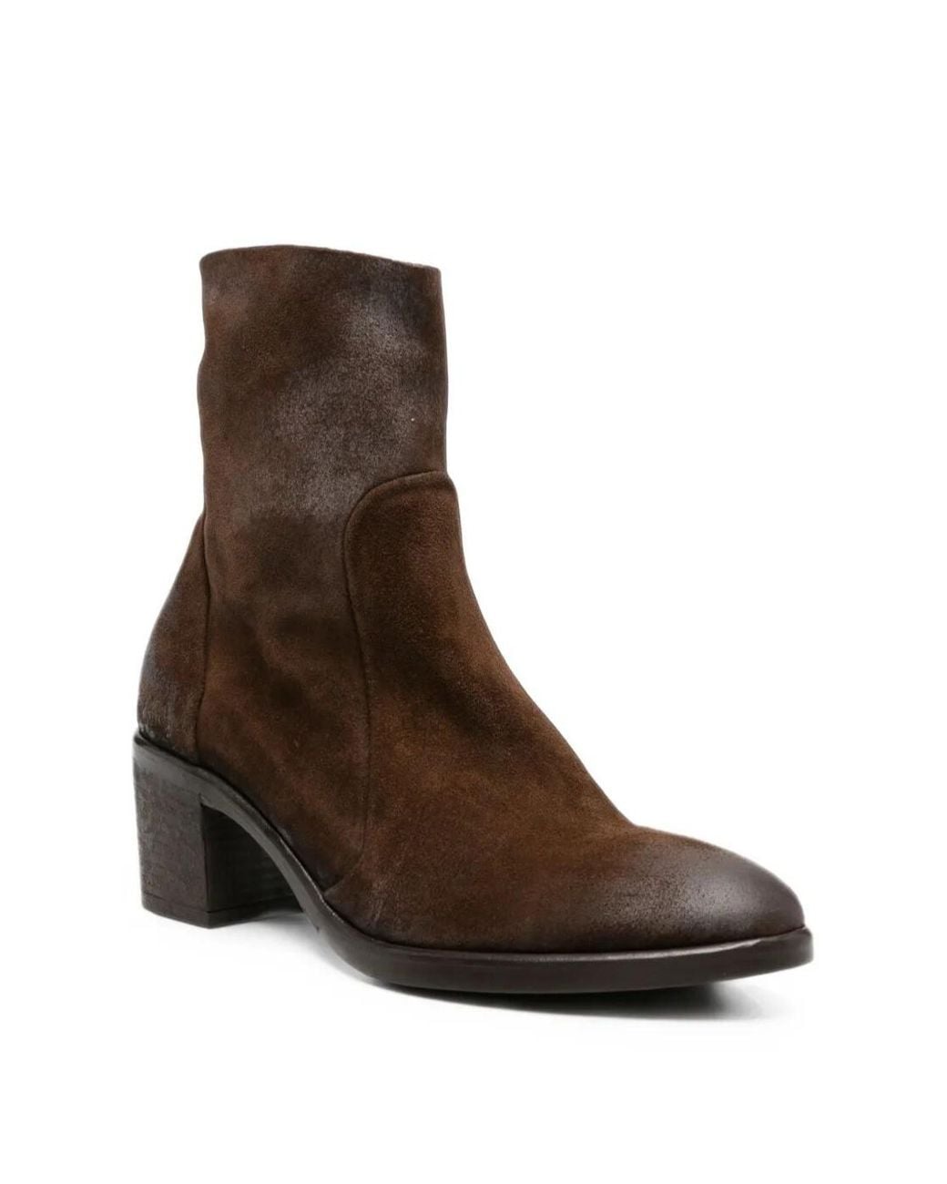 Strategia Brown Round-Toe Short Boots
