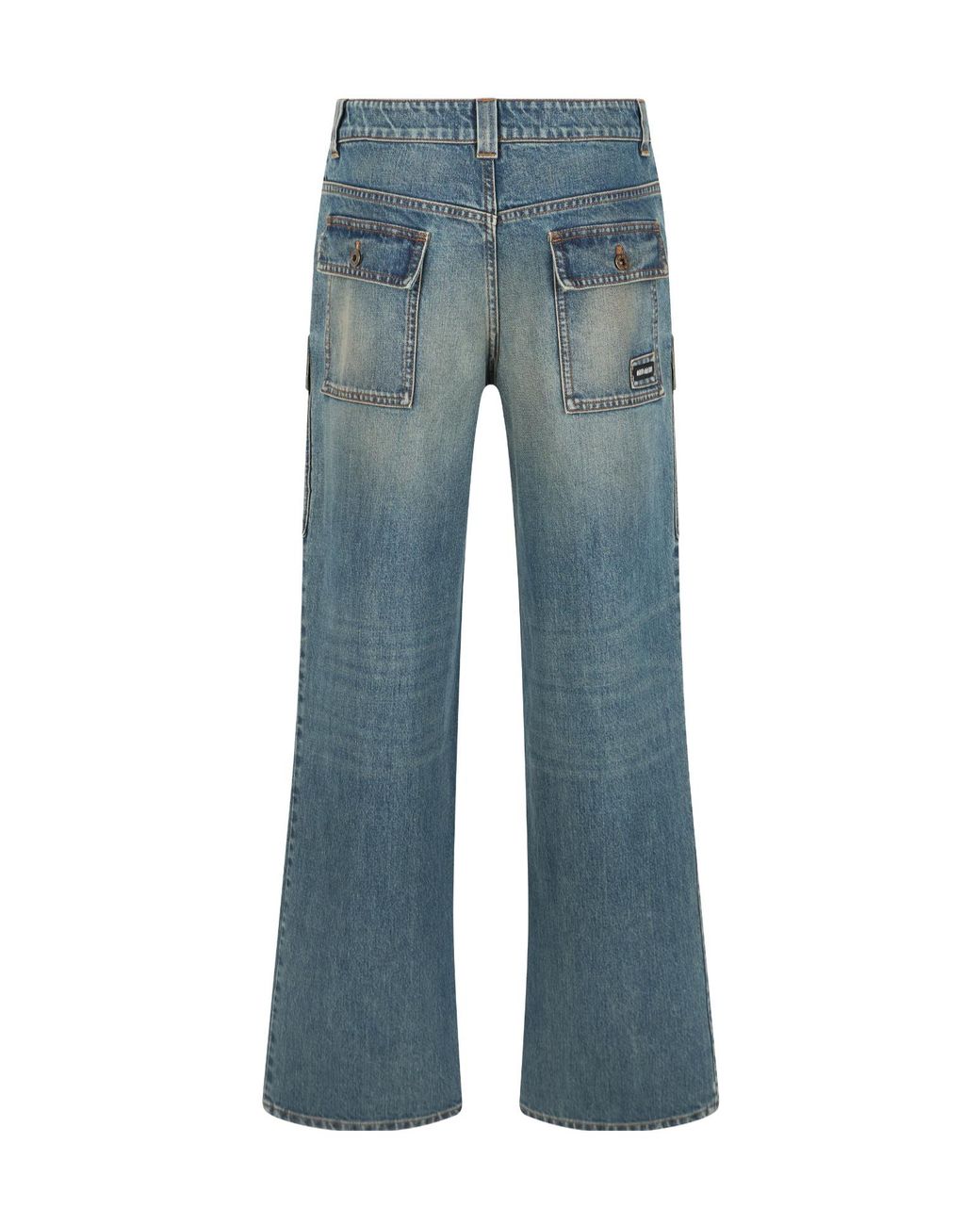 Miu Miu Blue Logo-Patch Denim Jeans