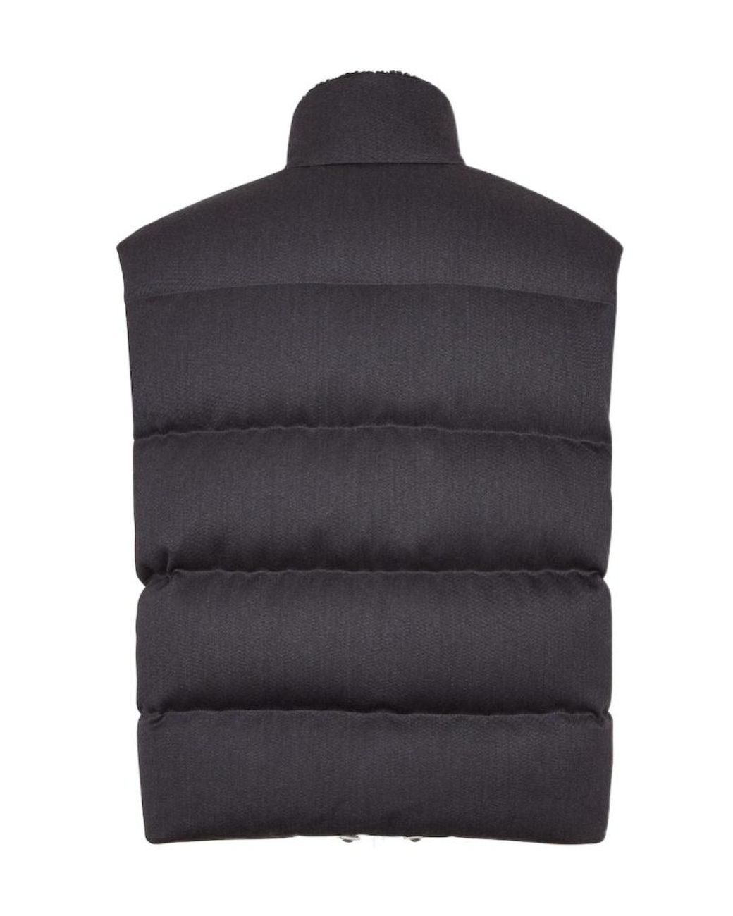 Fendi Blue High-Neck Zipped Gilet for men