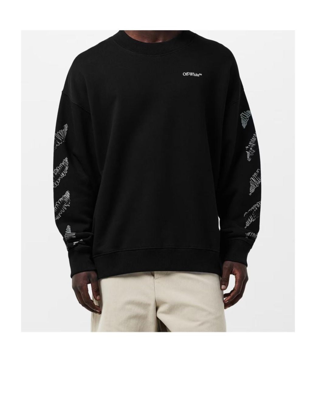 Off-White c/o Virgil Abloh Black Scrib Skate Crew Sweatshirt for men