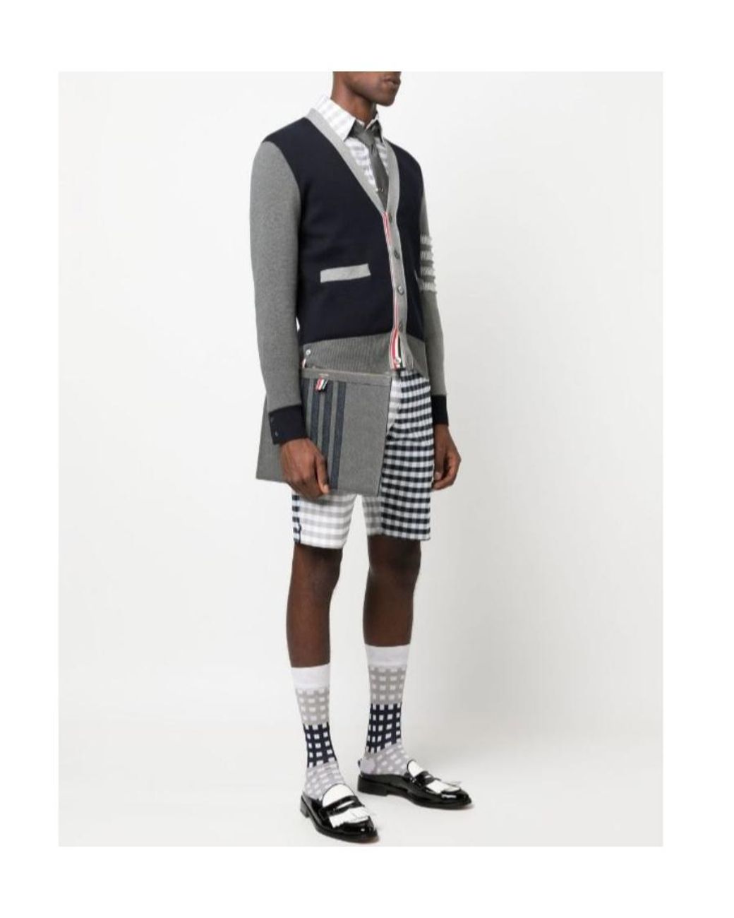 Thom Browne Black 4-Bar Zipped Medium Document Holder for men