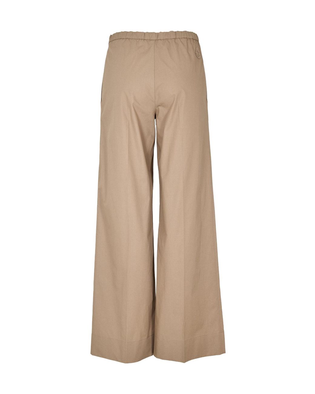 Moncler Natural Elastic Waist Wide-Leg Trousers