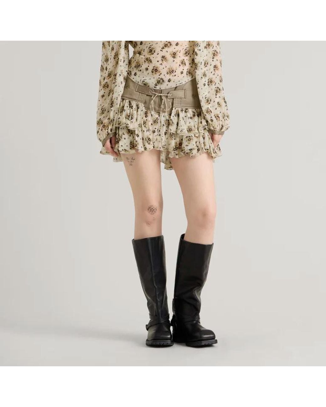 KNWLS Natural Front-Tie Skirt