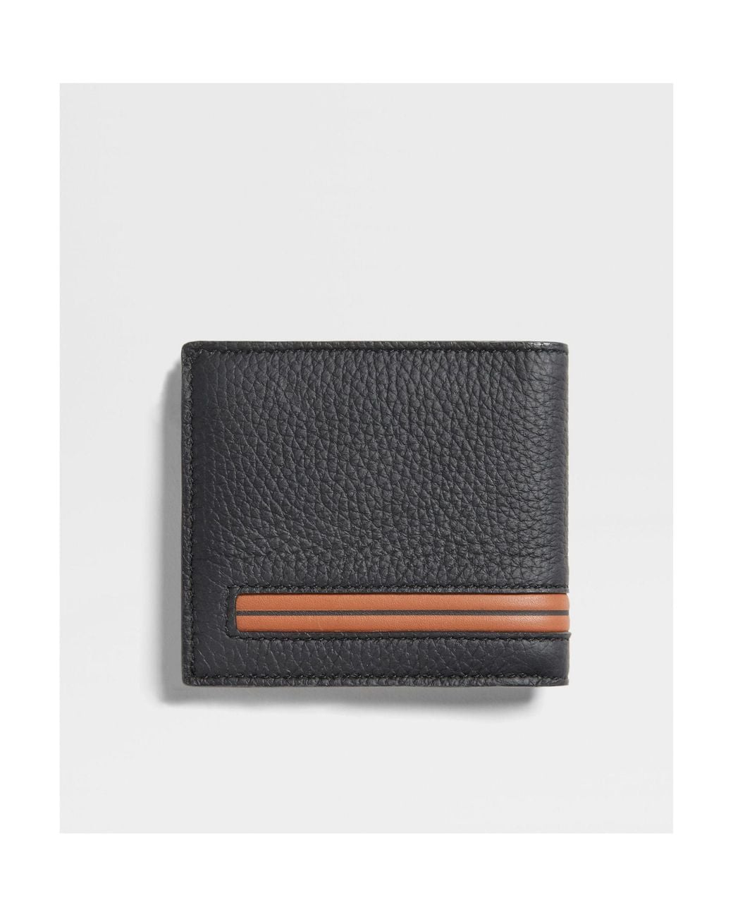 Zegna Gray Embossed Bi-Fold Wallet for men