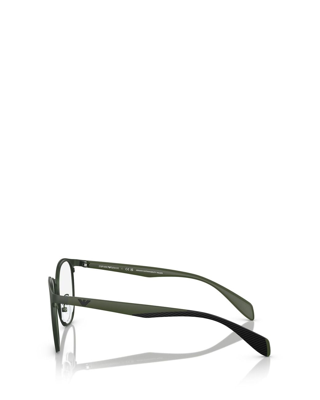 Emporio Armani Metallic Round Frame Glasses for men