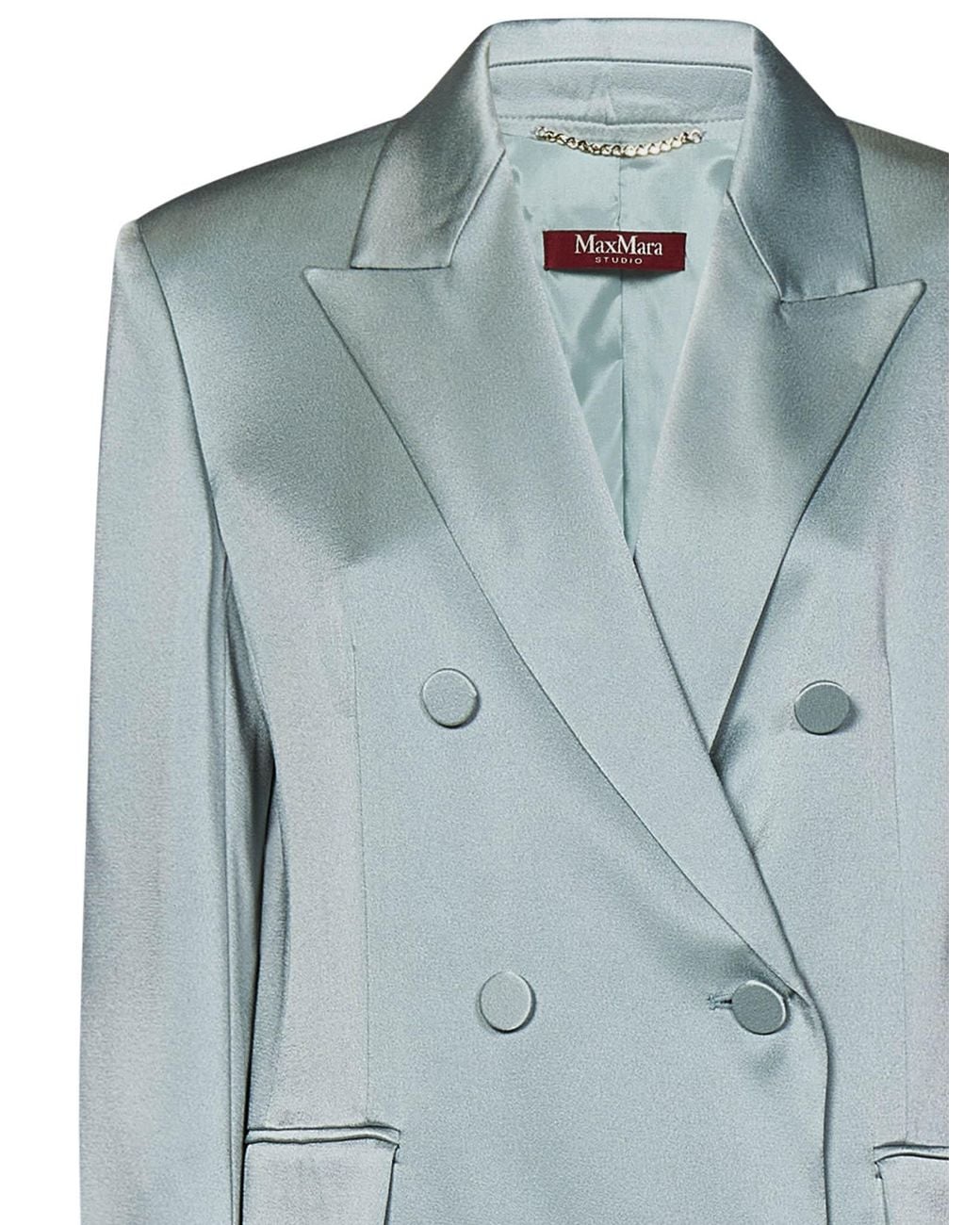 Max Mara Blue Studio Teiera Double-Breasted Blazer