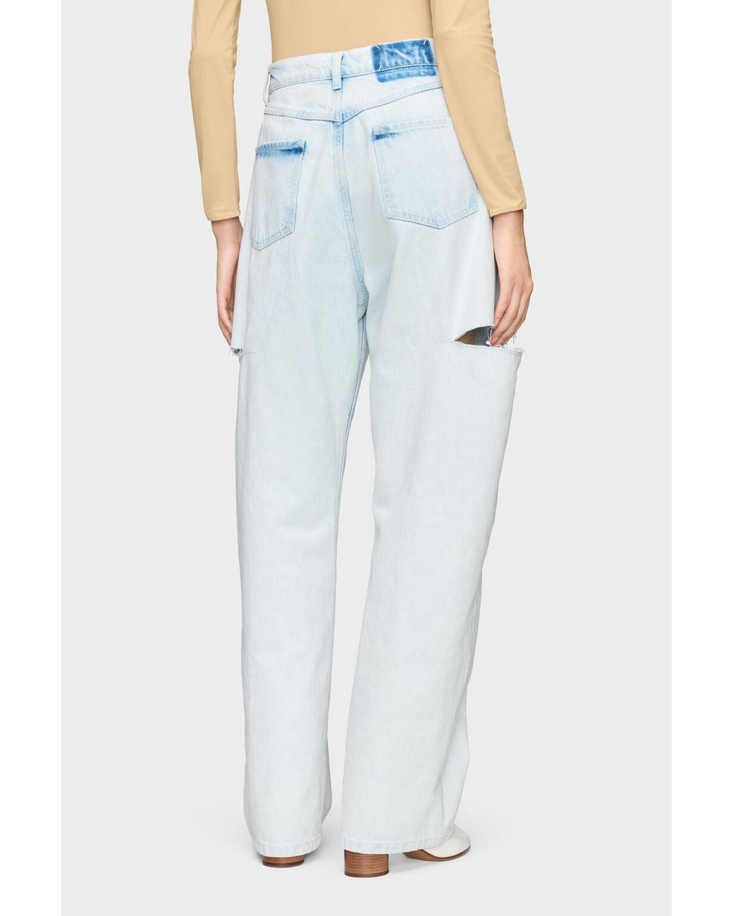 Maison Margiela Blue Cutout Wide-Leg Jeans