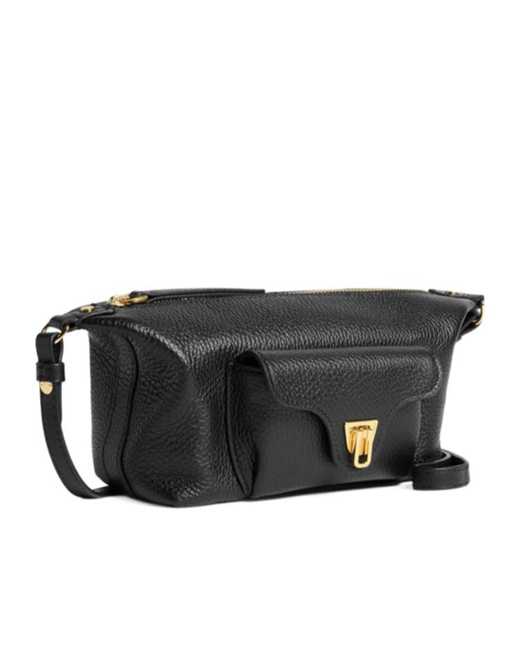 Coccinelle Black Front-Pocket Shoulder Bag