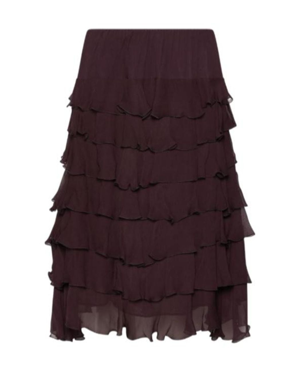 Marella Purple Flounced Crepon Skirt