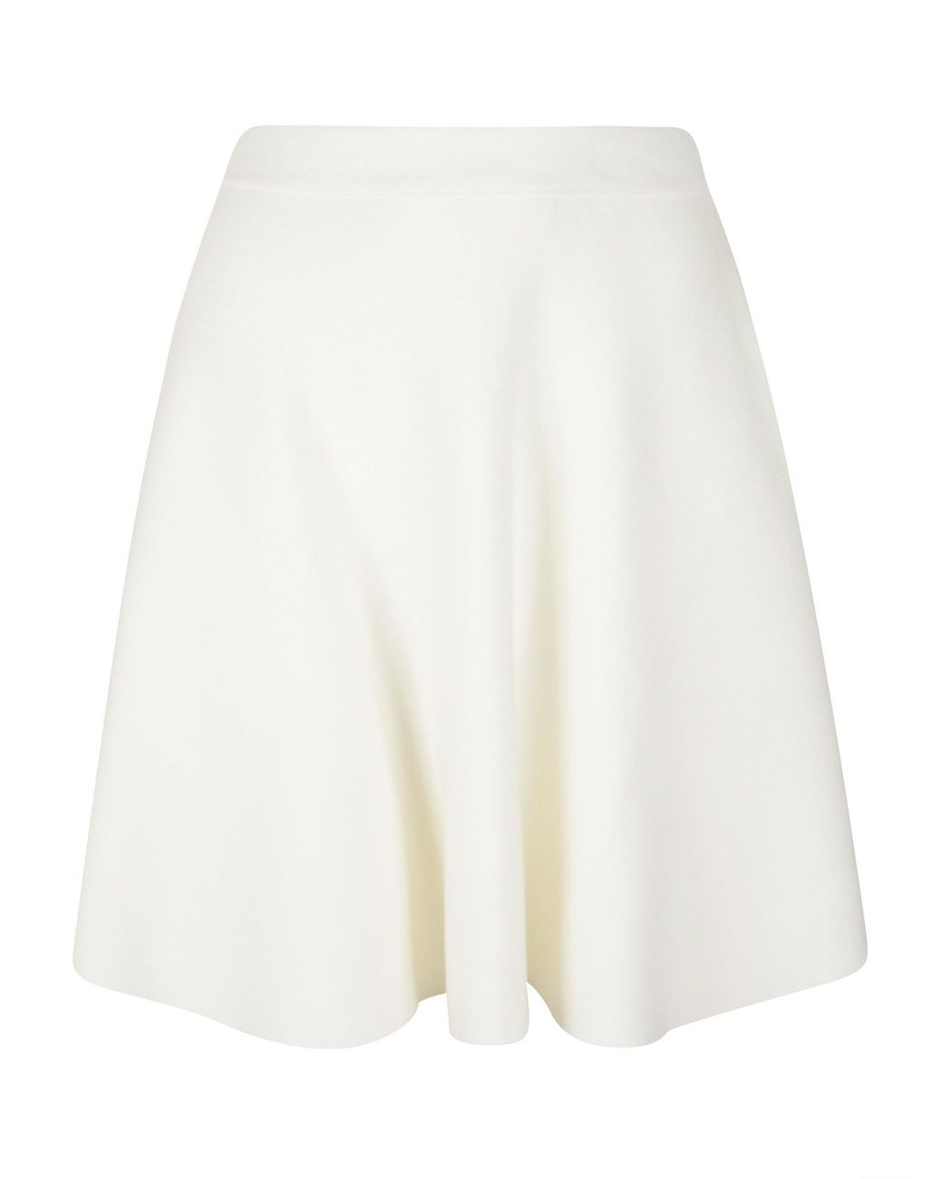 Max Mara White Ubalda Flared Knitted Skirt