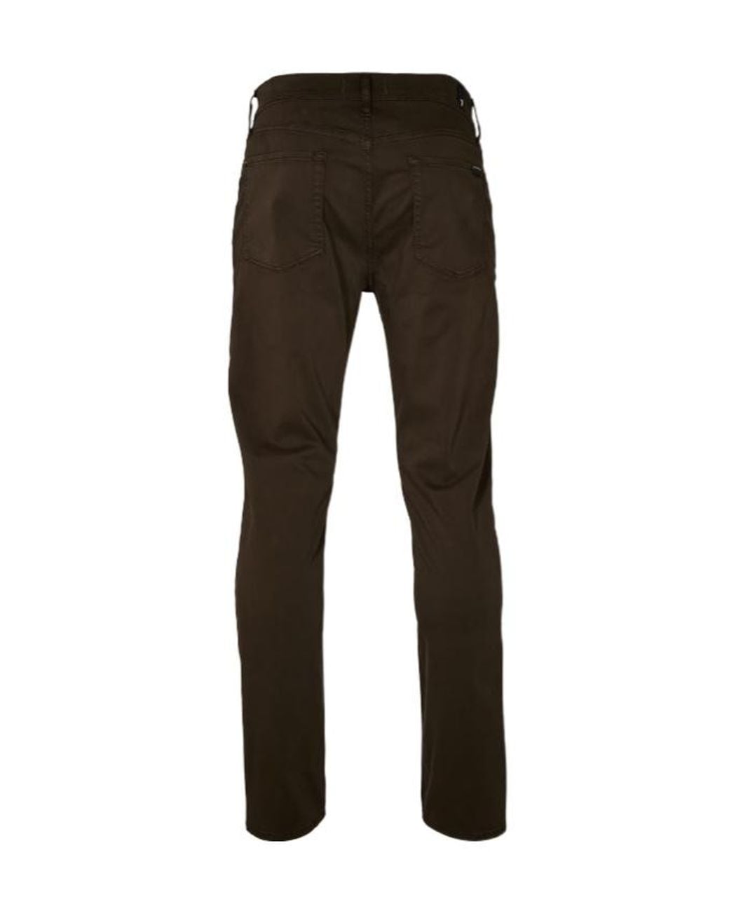 7 For All Mankind Black Slimmy Sateen Slim Fit Trouser for men