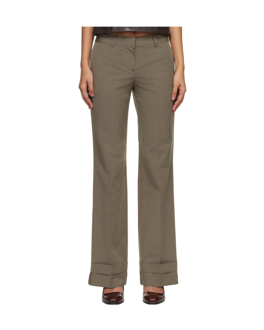 Our Legacy Green Wool Blend High-Waisted Casual Pants
