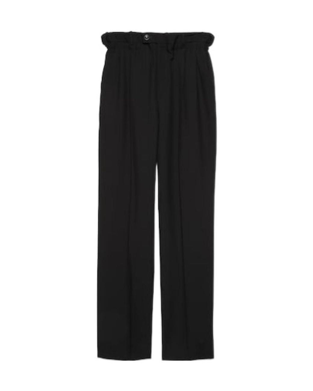 Gucci Black Gathered Elastic Waist Tailored Trousers