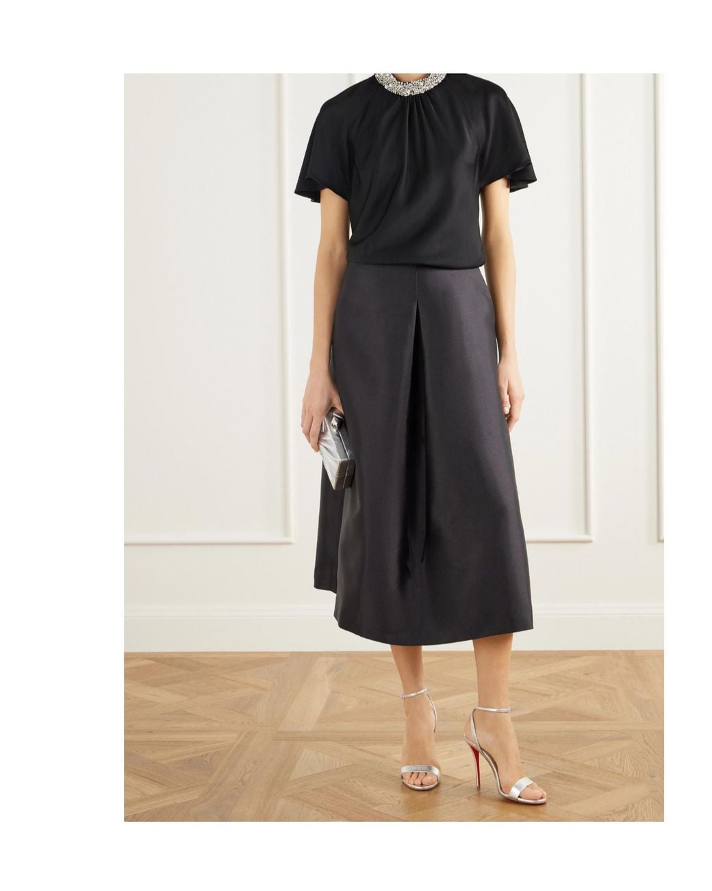 Jonathan Simkhai Black Loreta Crystal-Embellished Top