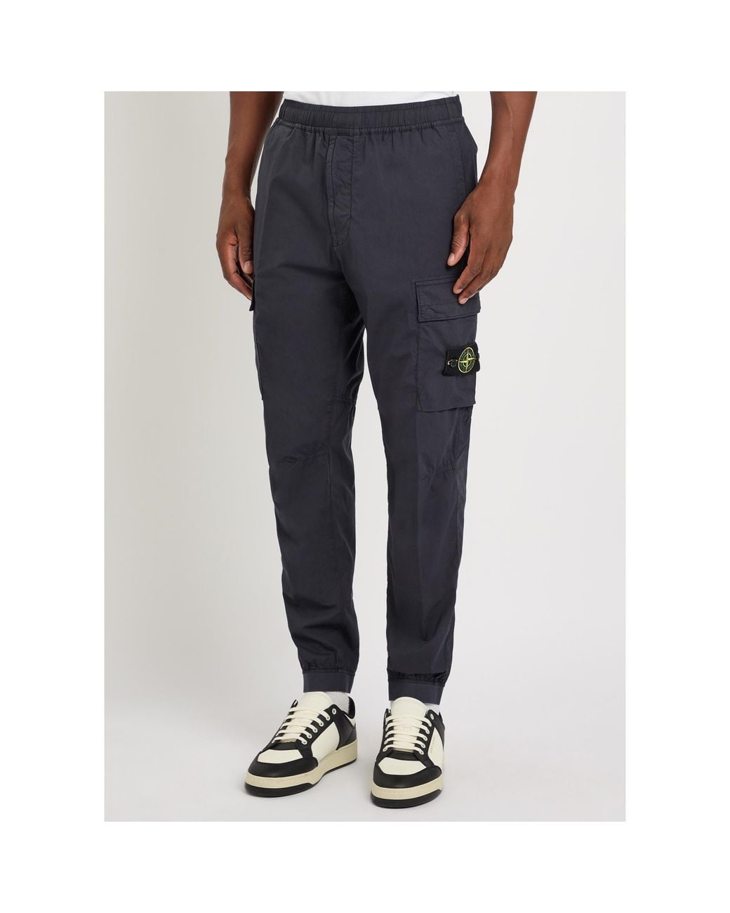 Stone Island Blue Drawstring Workwear Tapered Pants for men