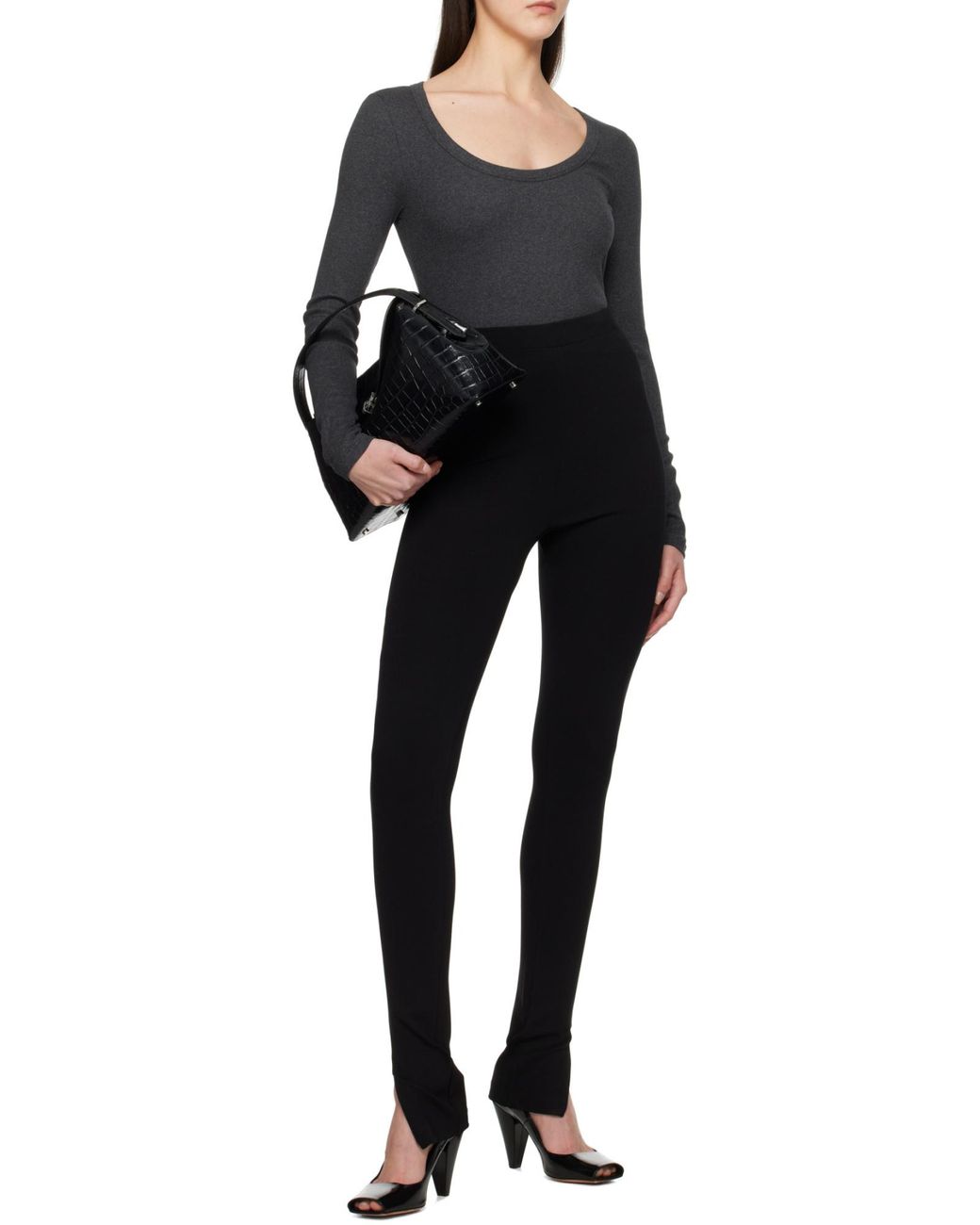 Totême  Black Totême Classic Long-Sleeve T-Shirt