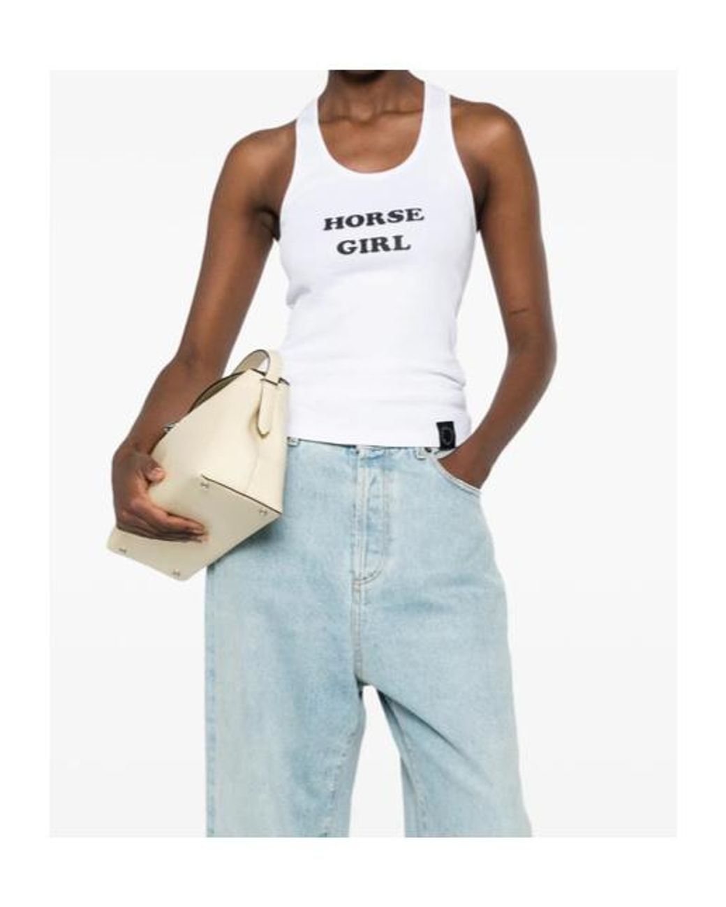Stella McCartney White Ribbed-Knit Tank Top