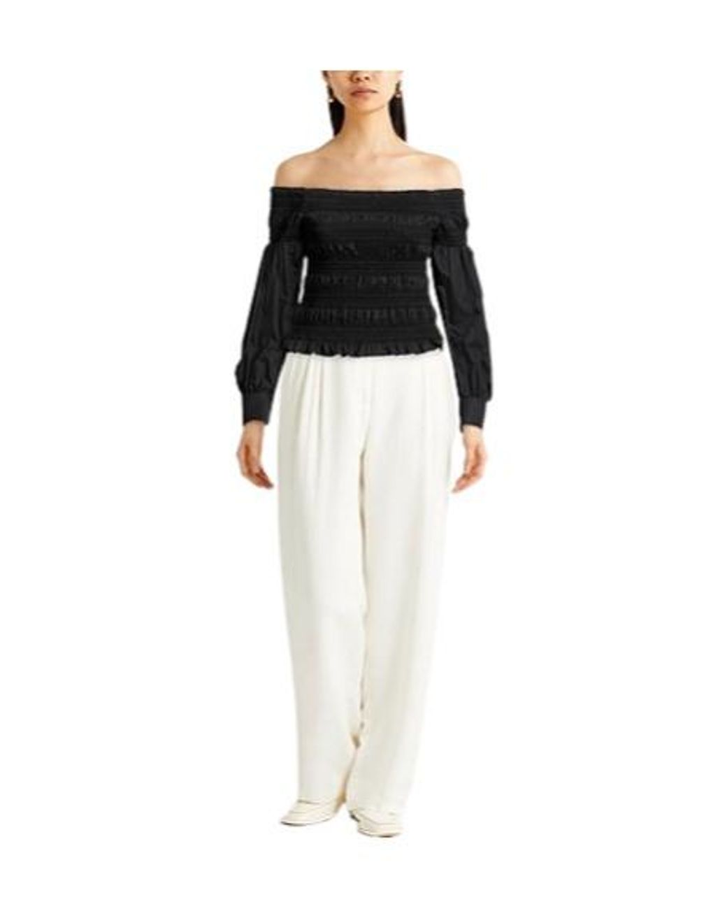 Max Mara Black Off-The-Shoulder Tops