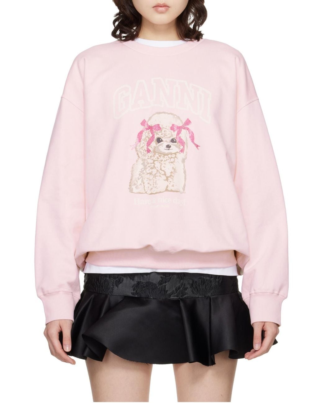 Ganni Pink Poodle Sweatshirt