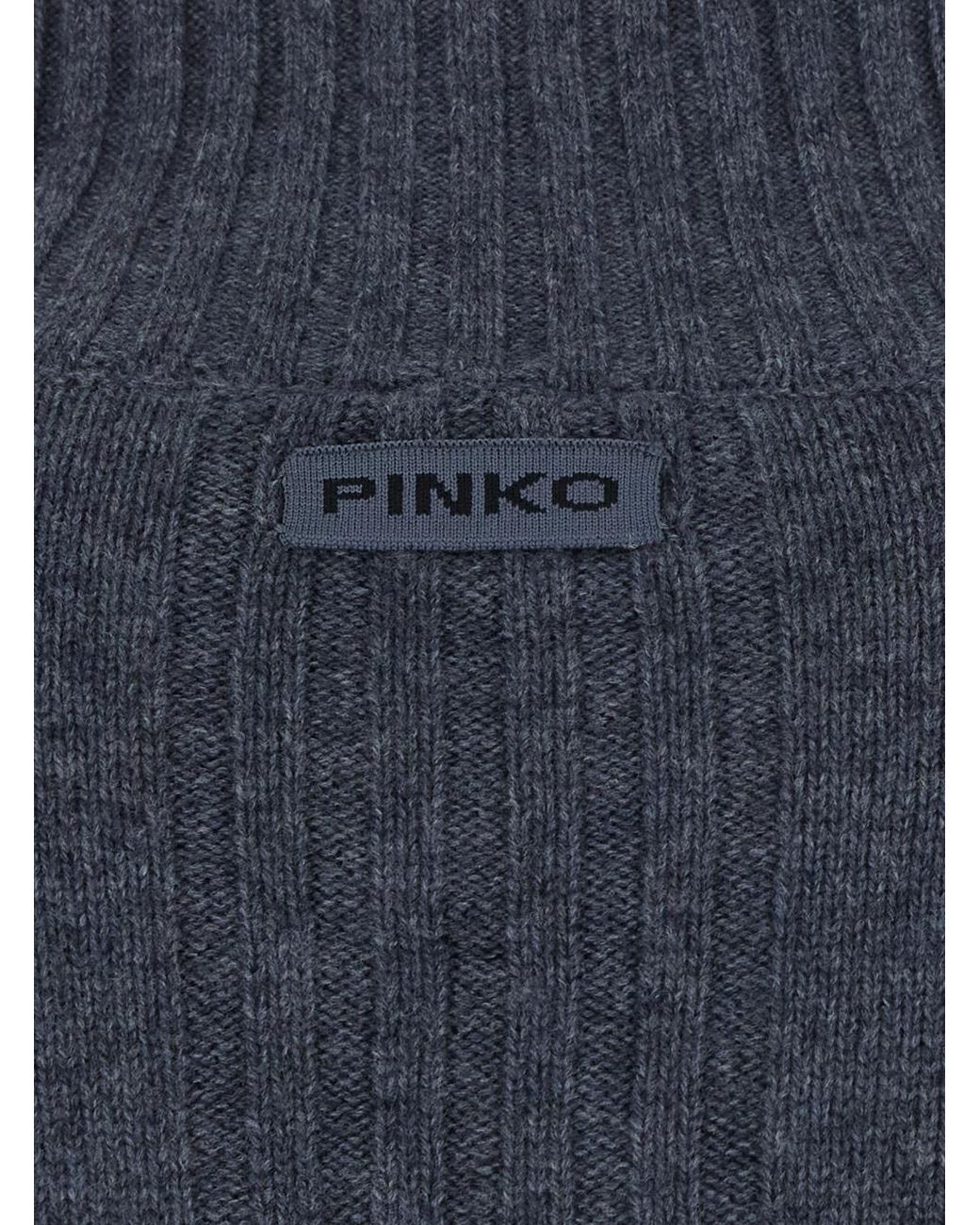 Pinko Gray Turtleneck Knitted Jumper