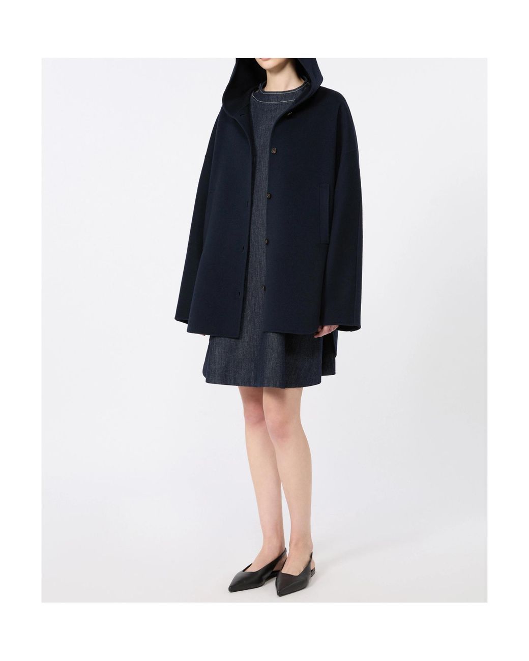 Max Mara Blue Short Sleeveless Cotton Denim Dress