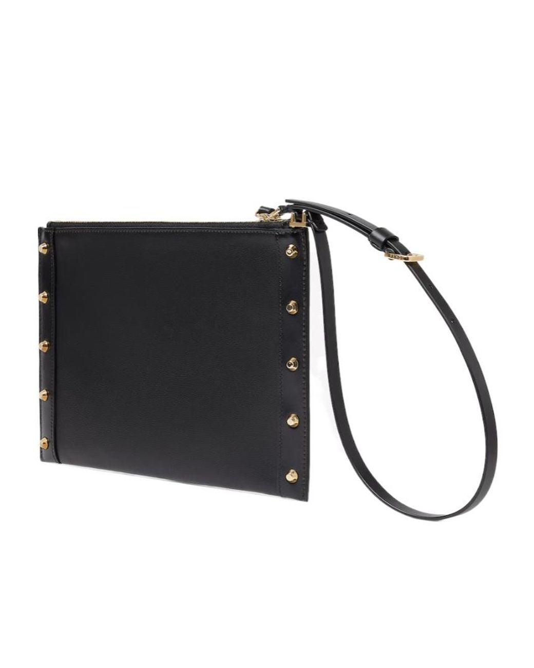 Fendi Black Nappa Leather Pouch With Studs