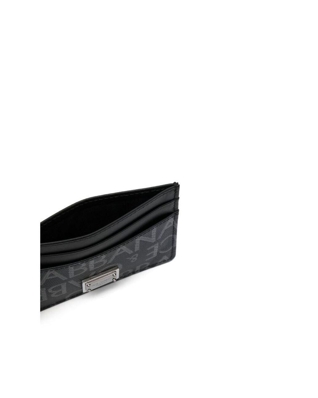 Dolce & Gabbana Black Logo Plaque Card Holder for men