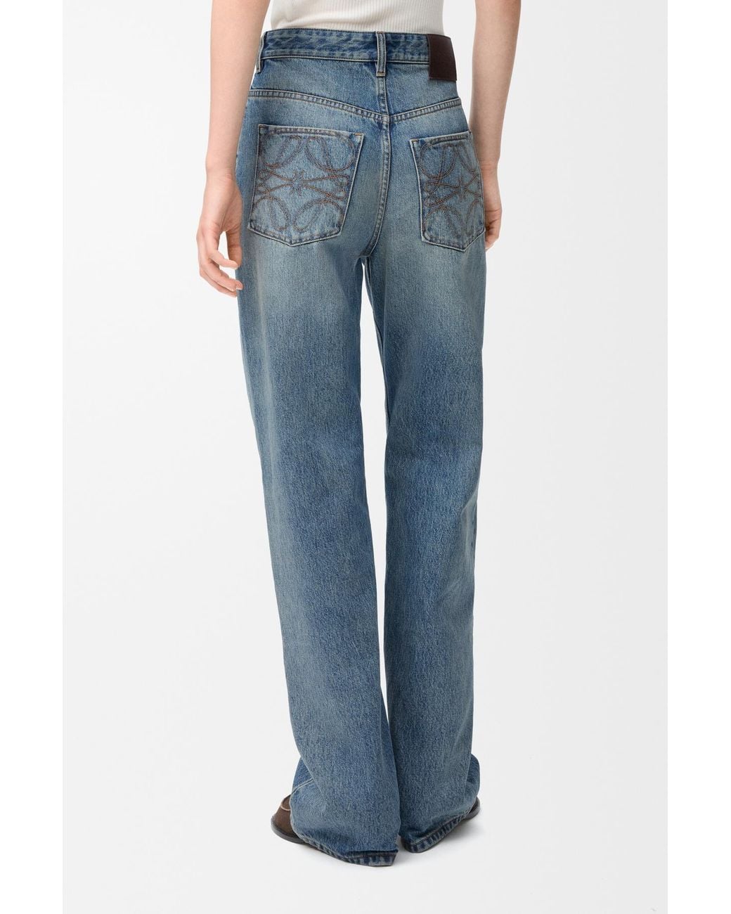 Loewe Blue Logo Patch Straight Leg Jeans