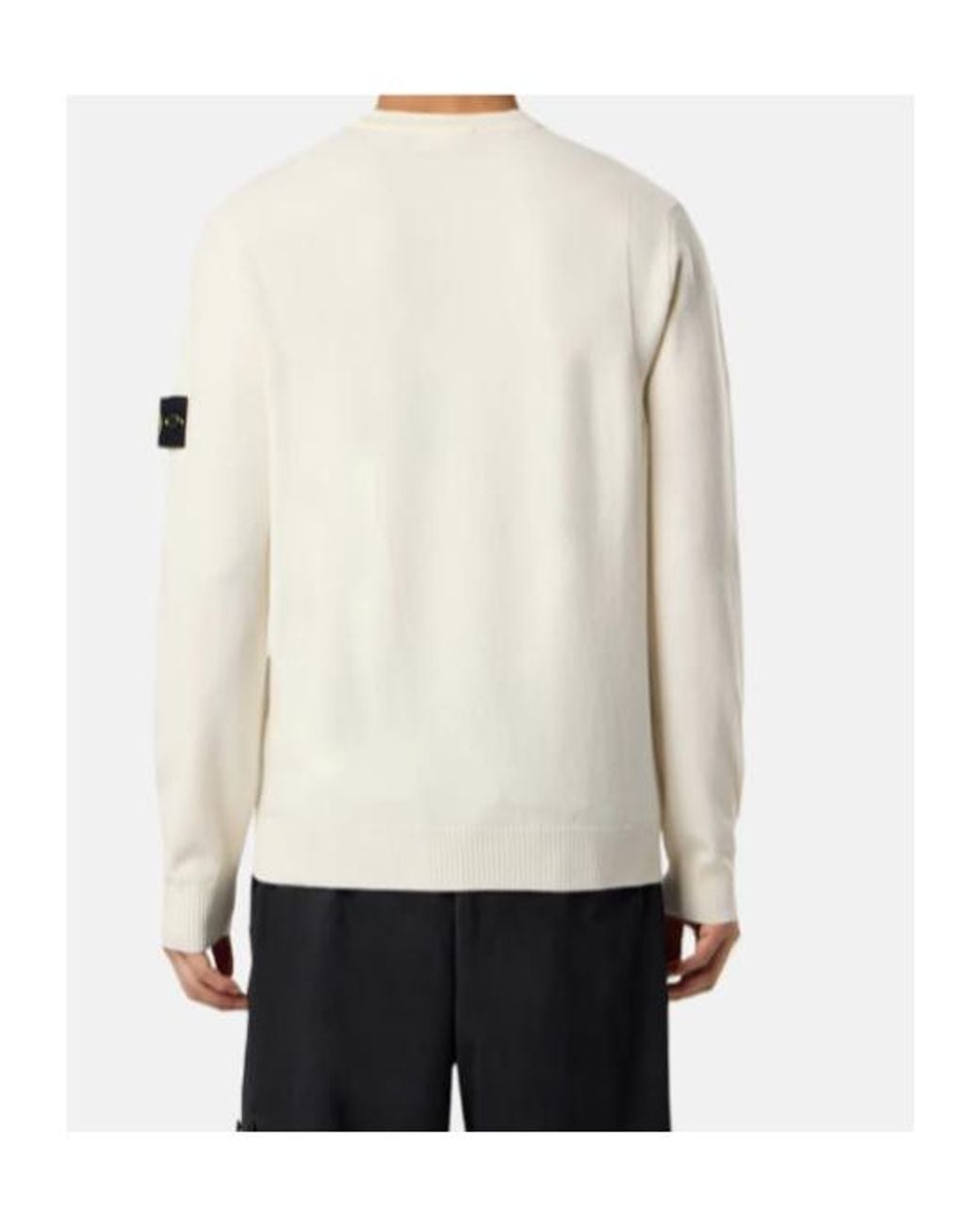 Stone Island White Logo Patch Knitted Jumper for men