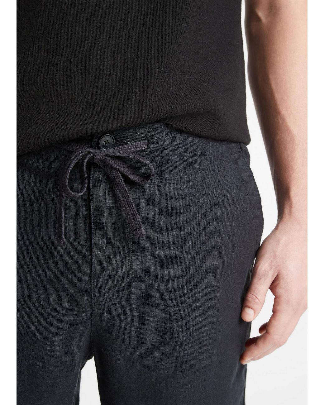 Vince Black Chambray Tailored Shorts for men