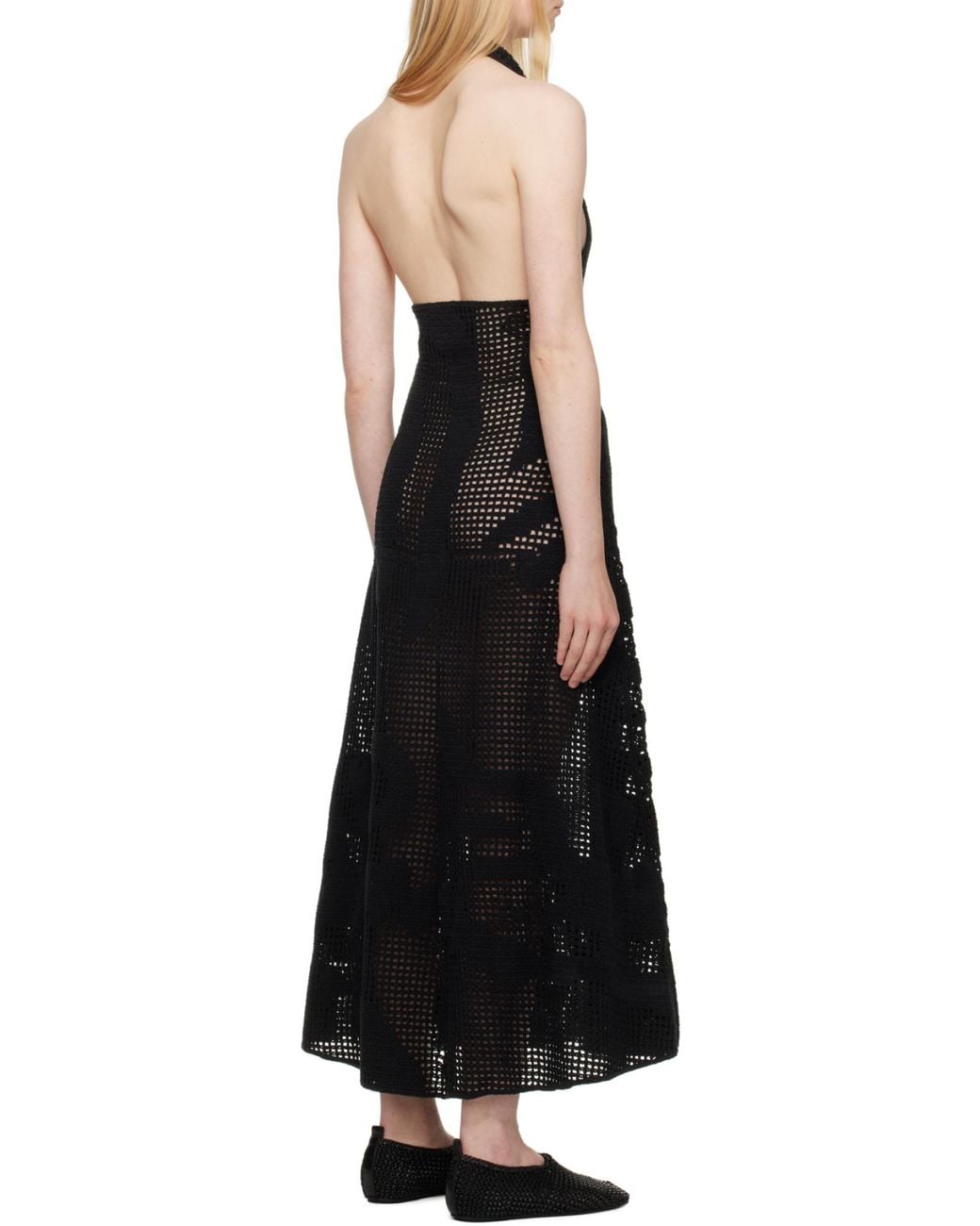Nanushka Black Fotini Midi Dress