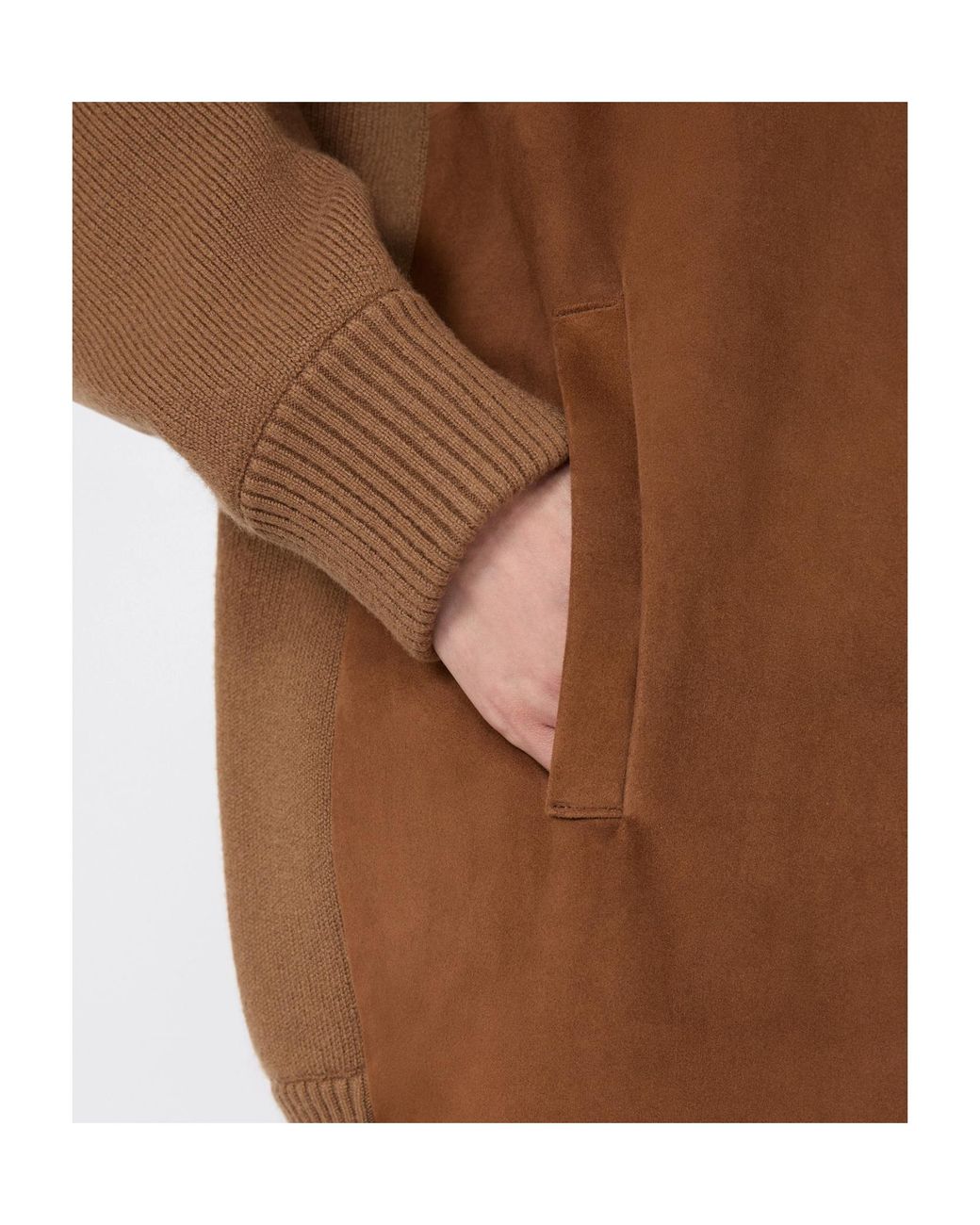 Max Mara Brown Crewneck Knit Long-Sleeve Dress