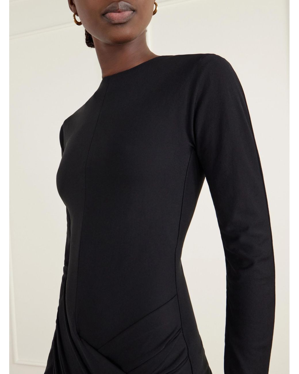 Jacquemus Black Draped Mini Dress