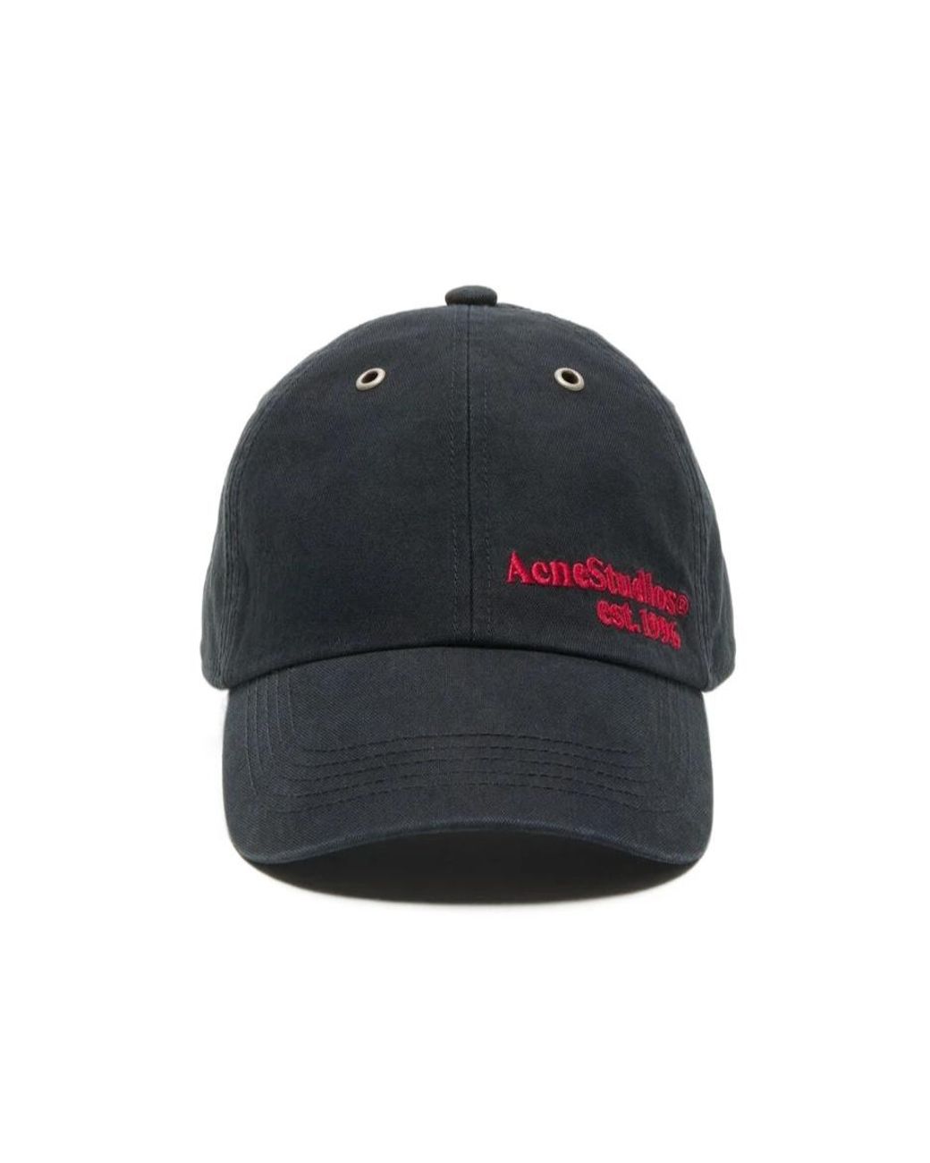 Acne Blue Waxed Logo Cap