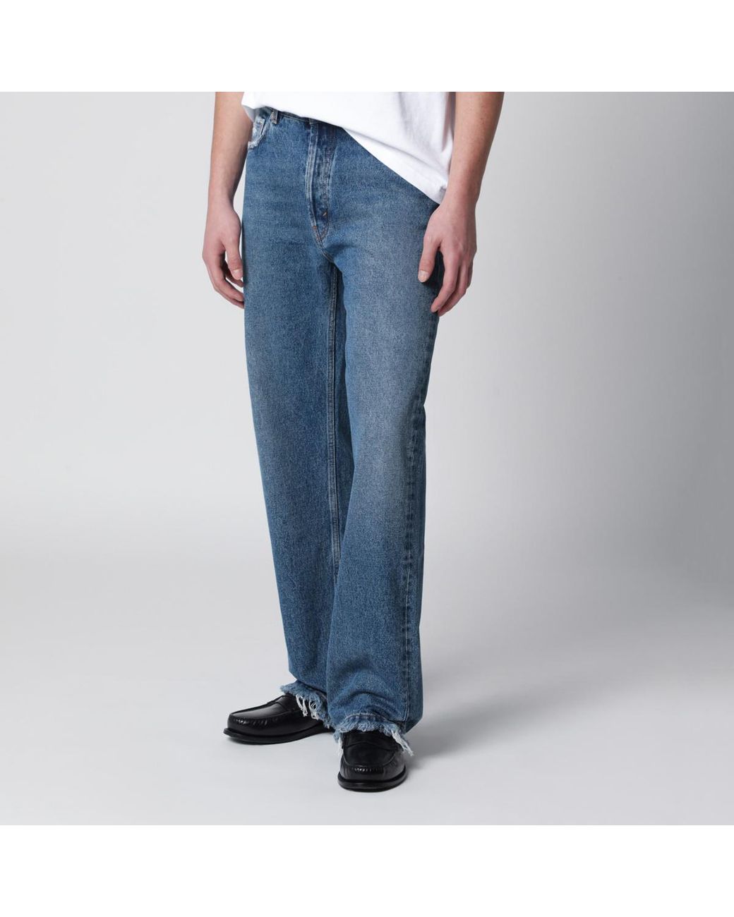 Séfr Blue Frayed Cut Jeans for men