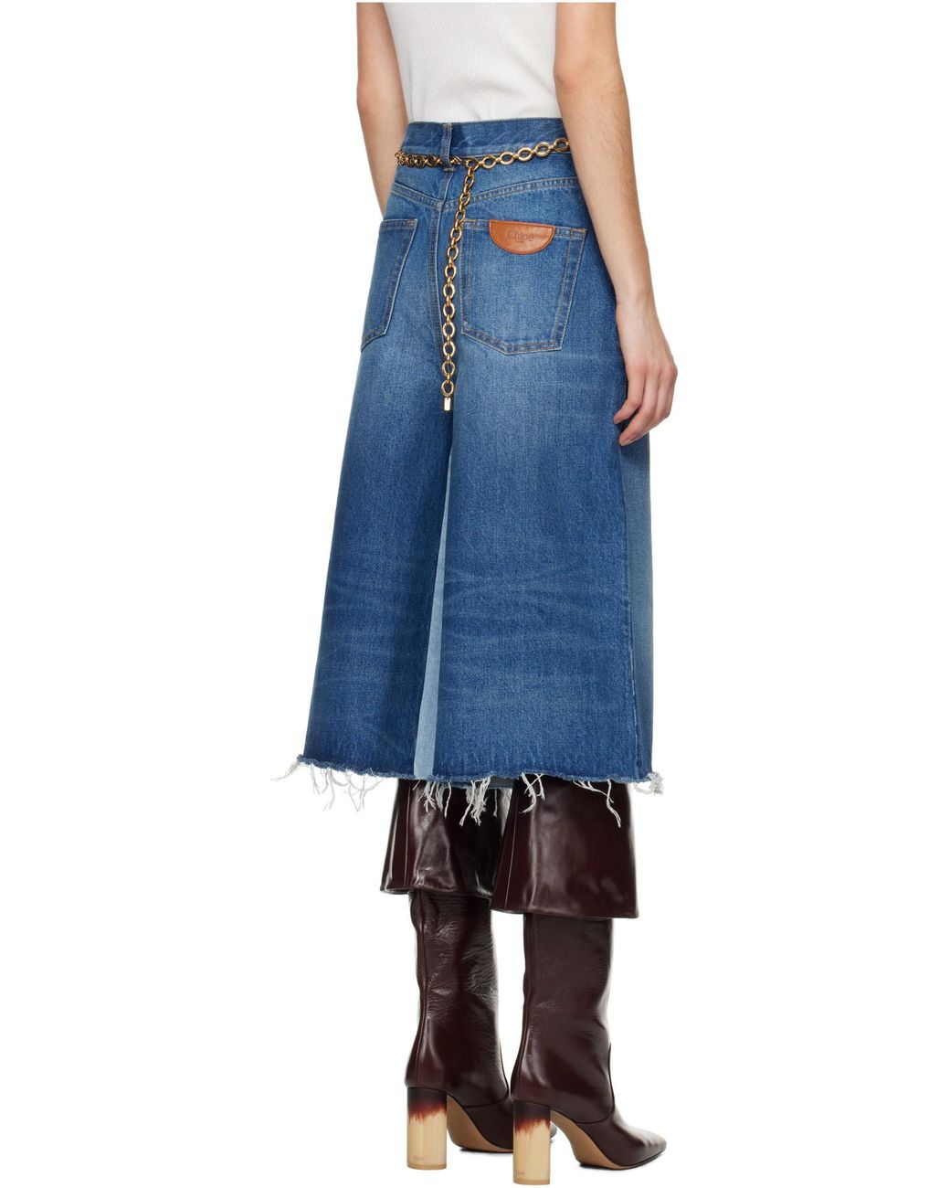 Chloé Blue Patchwork Denim Shorts