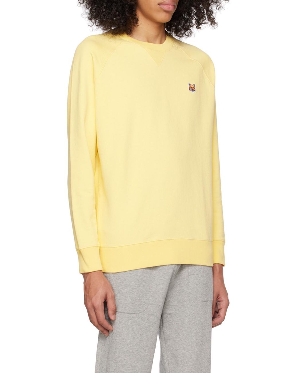 Maison Kitsuné Yellow Fox Head Patch Sweatshirt for men