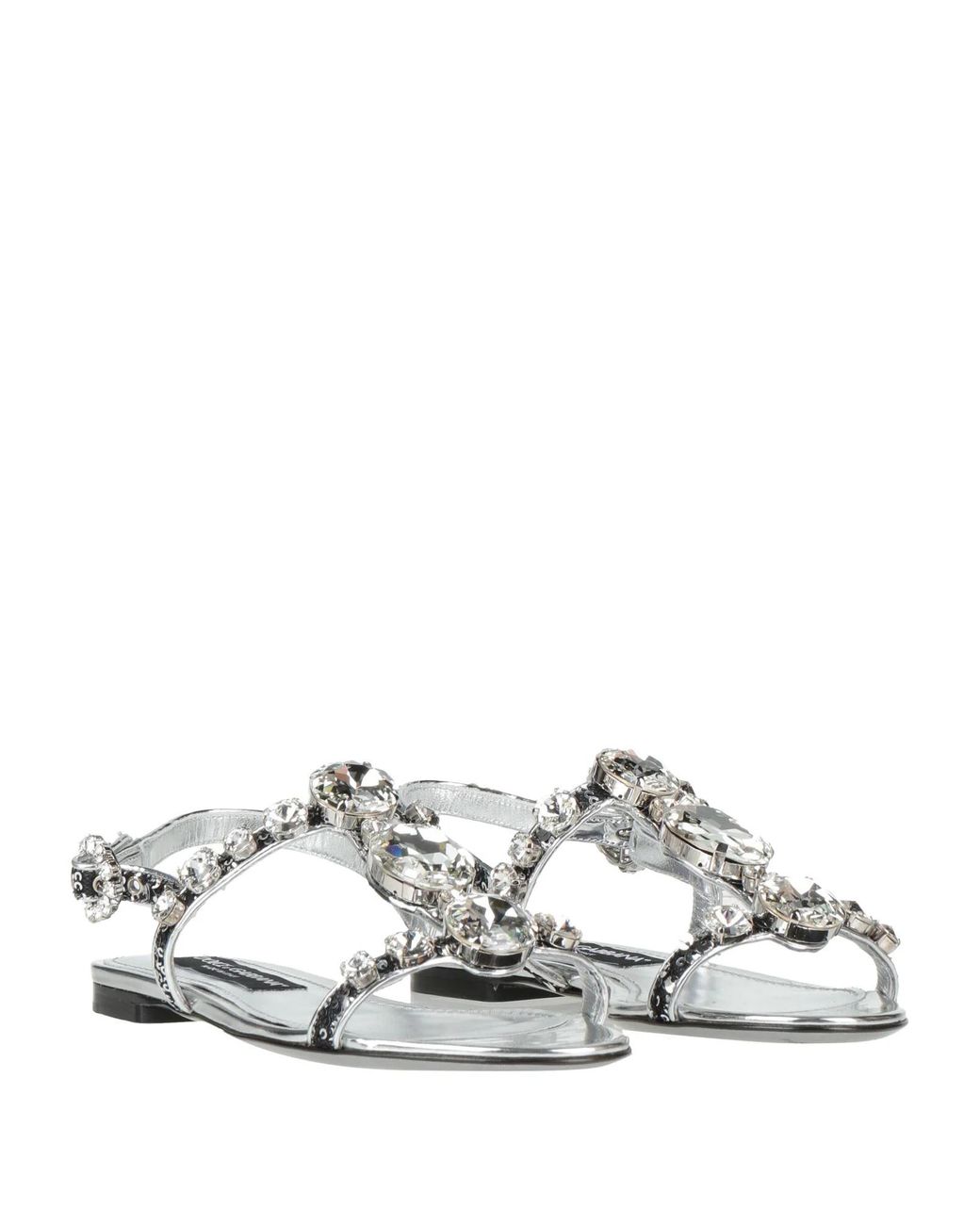 Dolce & Gabbana White Two-Tone Sandals