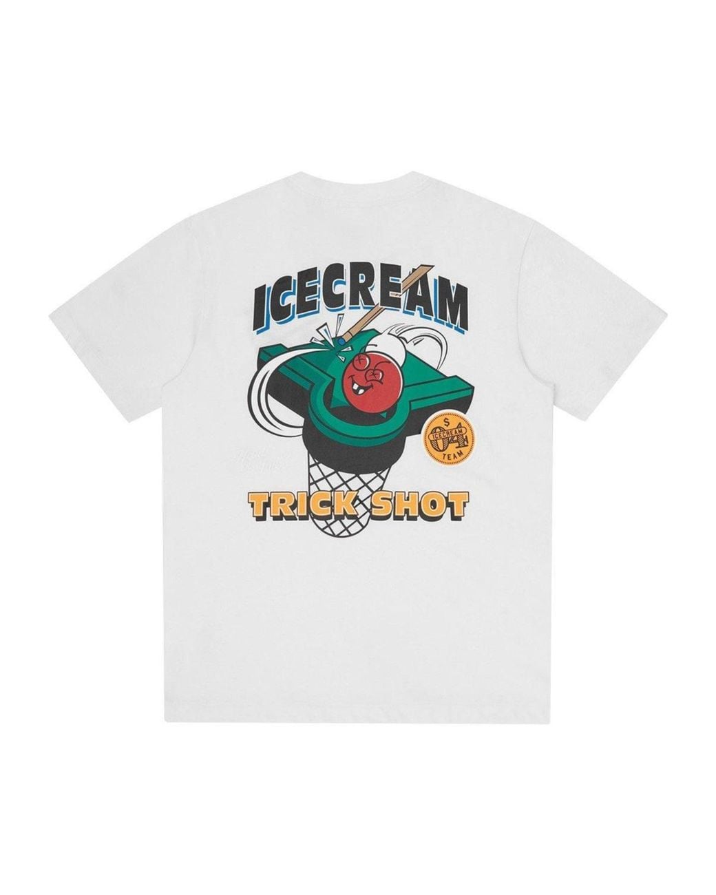 ICECREAM White Crew Neck Short-Sleeved T-Shirt for men