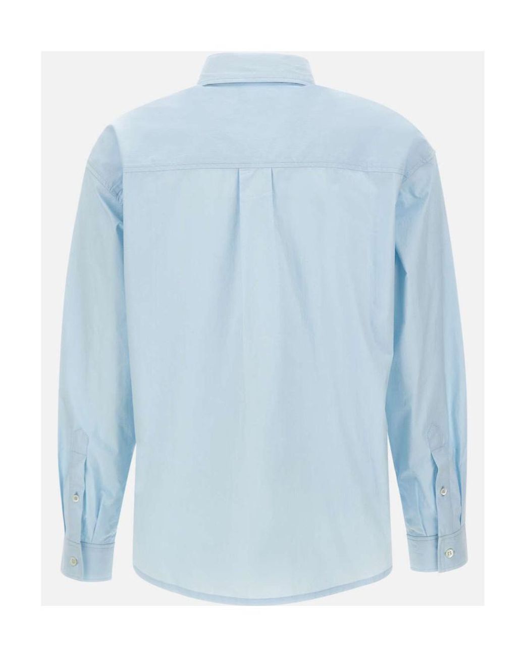 A.P.C. Blue Boyfriend Logo-Embroidered Buttoned Shirt