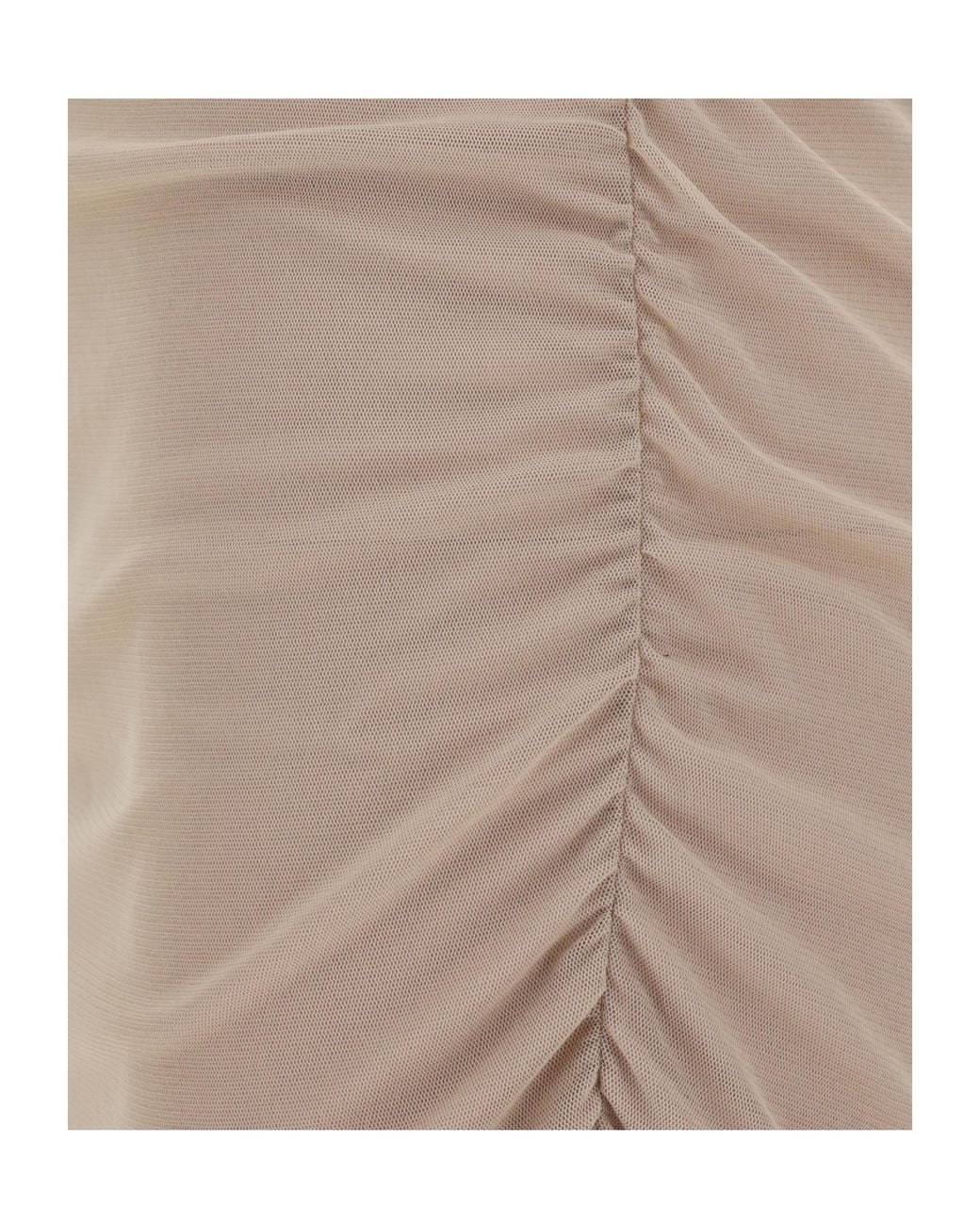 Saint Laurent Natural Stretch Tulle Short Dress