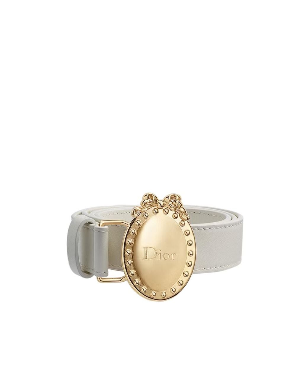 Dior White Logo Belt