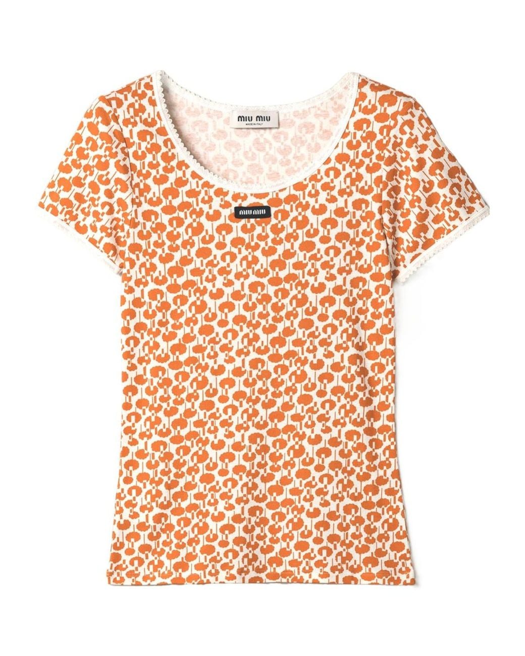 Miu Miu Orange Cotton T-Shirt