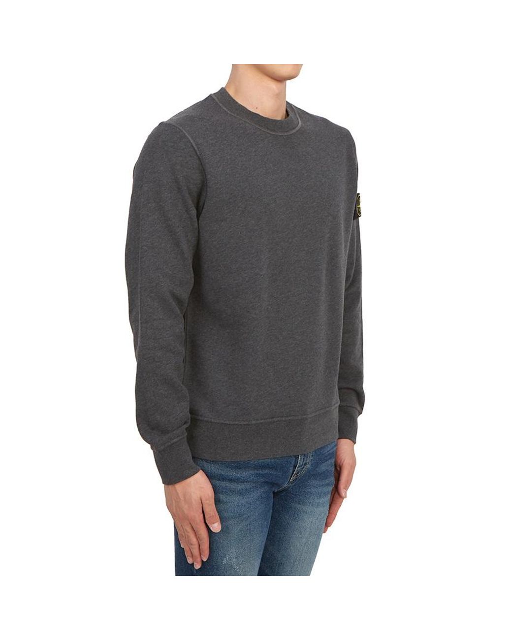 Stone Island Gray Compass-Motif Cotton Sweatshirt for men